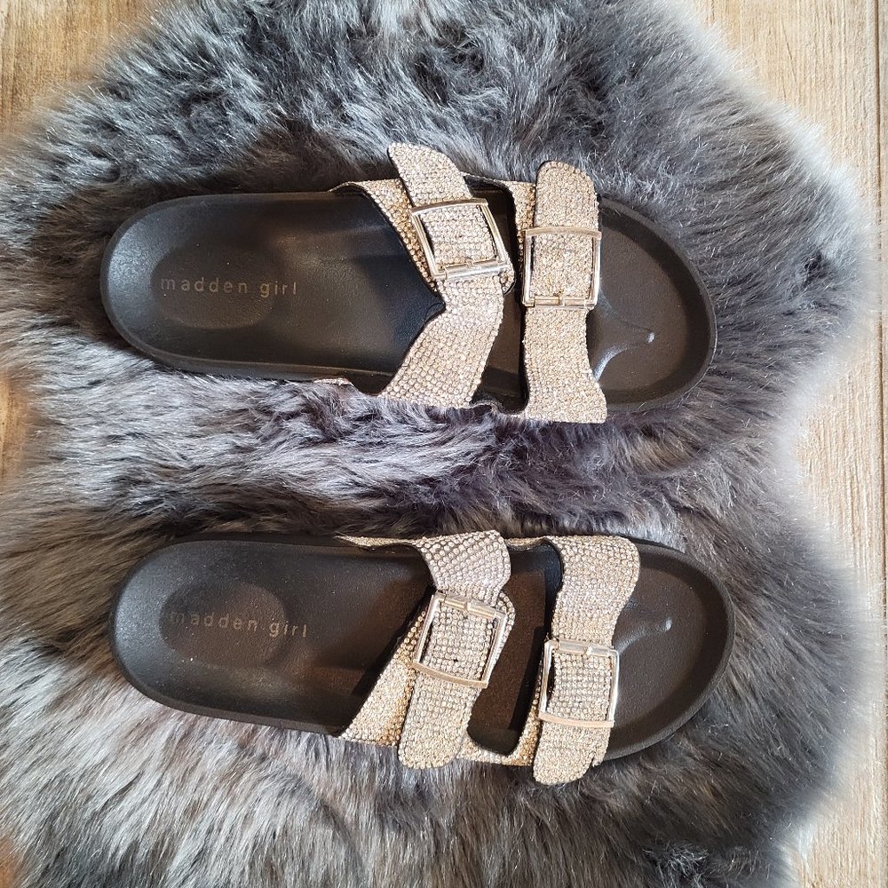 SALE!!! Madden Girl the Teddy-R Rhinestone Banded Sandals Size 9-9.5